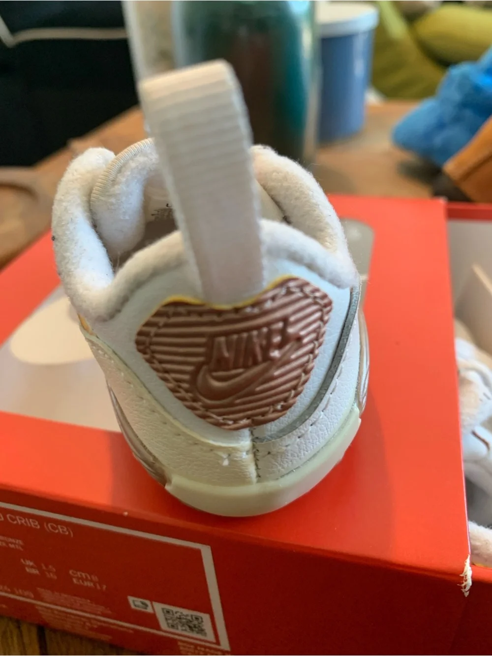 Nike White Infant Max 90 Crib Shoes with Red Box